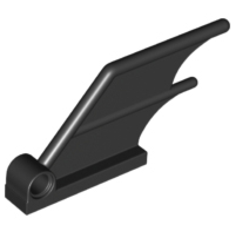 Staart 4x1 met pin gat Black